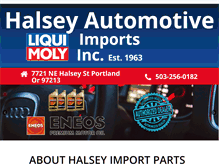 Tablet Screenshot of halseyparts.com